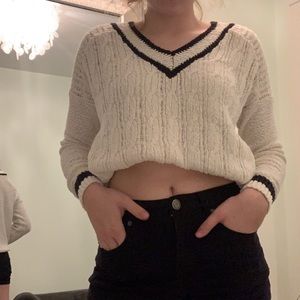 Oversized Sweater White and Black